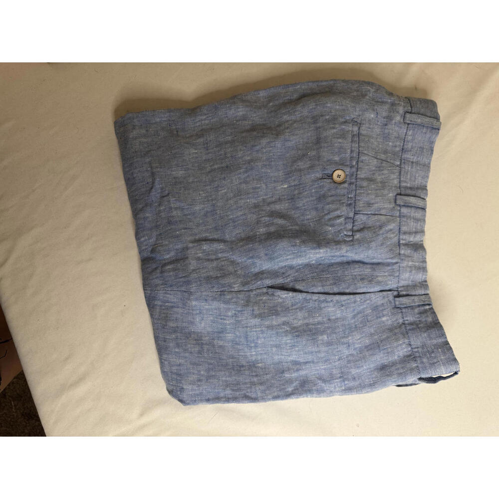 Hiltl Men's Linen Pants Light Blue Size 34/38 - Picture 7 of 10